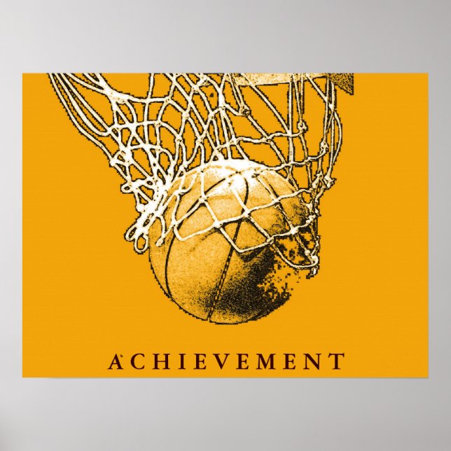 Póster Poster de baloncesto deportivo con motivación de a (Frente)