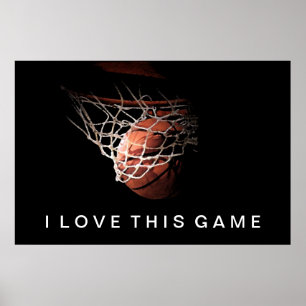 Póster Poster de baloncesto me encanta este juego