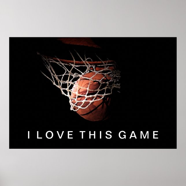Póster Poster de baloncesto me encanta este juego (Frente)