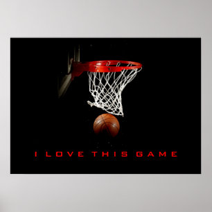 Póster Poster de baloncesto me encanta este juego