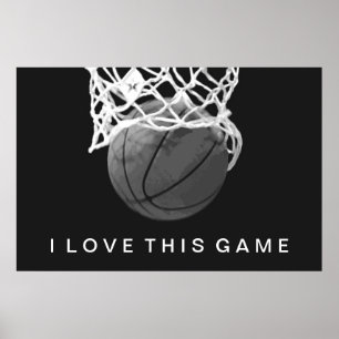 Póster Poster de baloncesto me encanta este juego