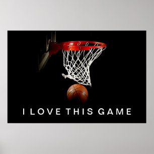 Póster Poster de baloncesto me encanta este juego