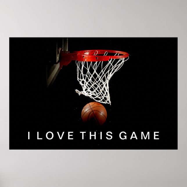 Póster Poster de baloncesto me encanta este juego (Frente)