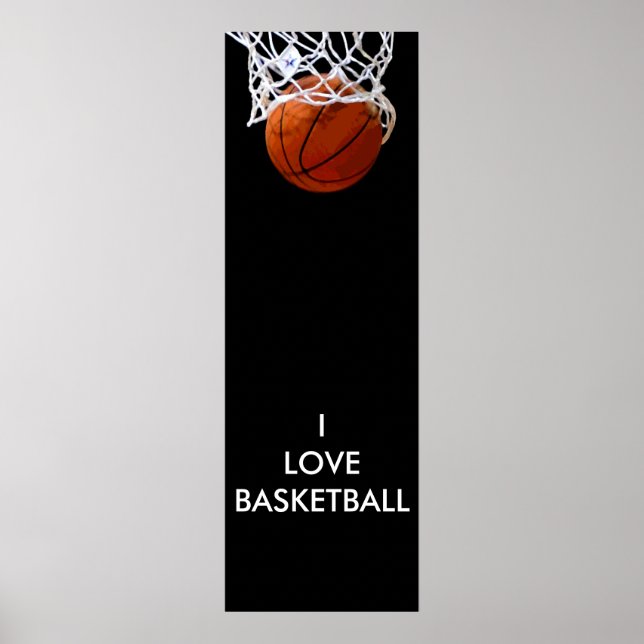 Póster Poster de baloncesto Panorámico I Love (Frente)