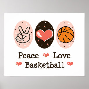 Póster Poster de baloncesto Peace Love