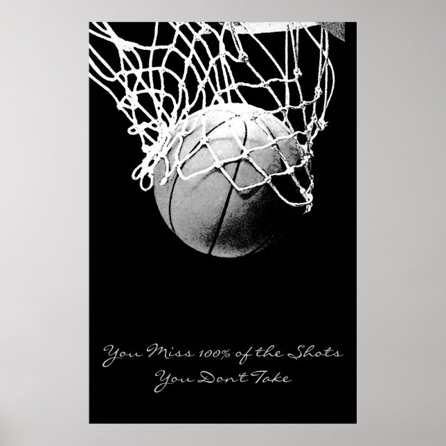Póster Poster de Baloncesto por Cita Motivacional (Frente)
