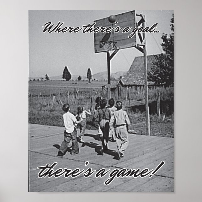 Póster Poster de baloncesto Vintage Backyard (Frente)
