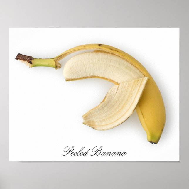 Póster Poster de banana pelada con marco (Frente)