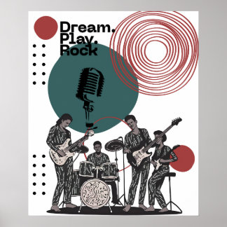 Póster poster de banda de rock de los años 80