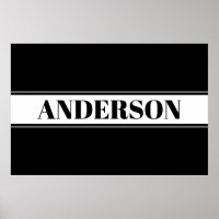 Poster de bandas de nombres personalizados en blan