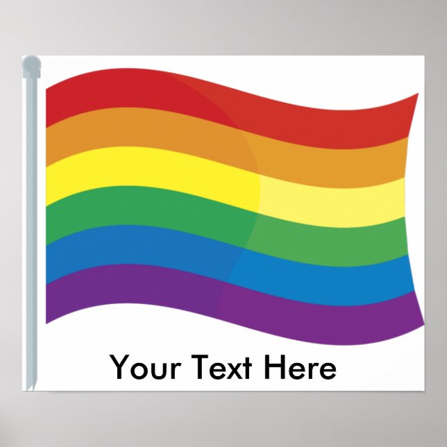 Póster Poster de bandera arcoiris personalizado personali (Frente)