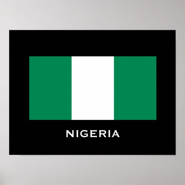 Póster Poster de bandera clásica de Nigeria (Frente)