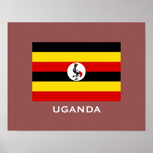 Póster Poster de Bandera Clásica de Uganda (Frente)