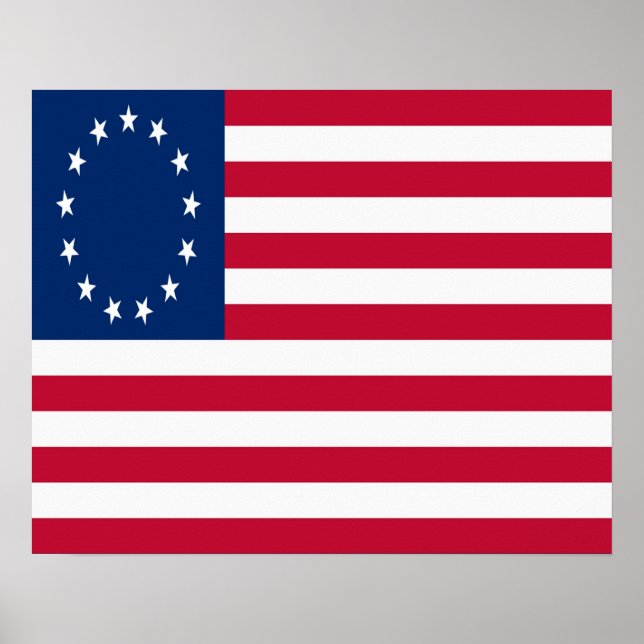 Póster Poster de Bandera Colonial Americana (Frente)