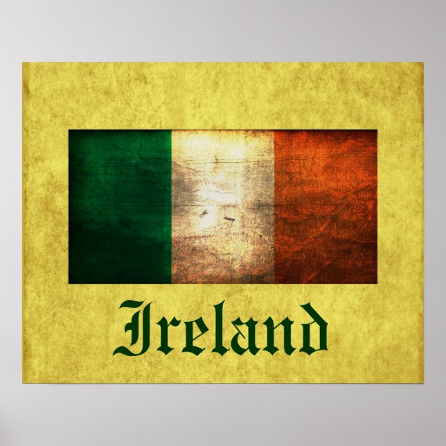 Póster Poster de bandera con problemas de Irlanda (Frente)