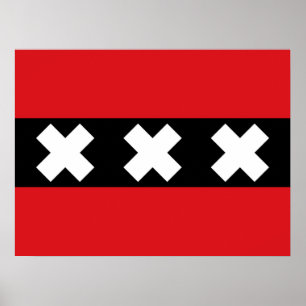 Póster Poster de bandera de Ámsterdam