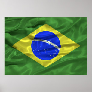 Póster Poster de bandera de Brasil