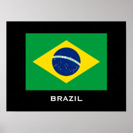 Póster Poster de bandera de Brasil