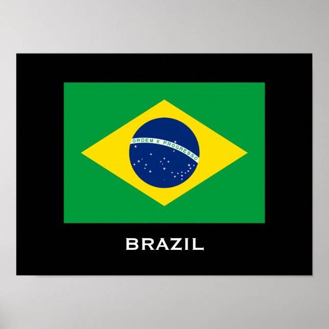 Póster Poster de bandera de Brasil (Frente)