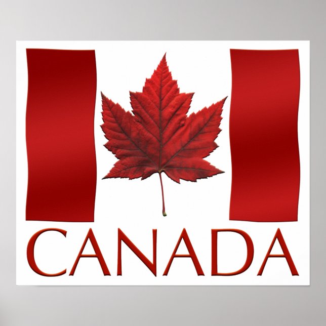 Póster Poster de bandera de Canadá Bandera de Canadá Impr (Frente)