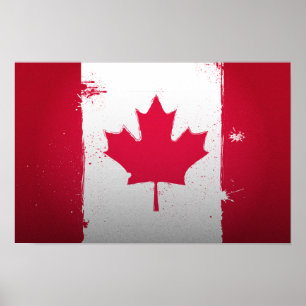 Póster Poster de bandera de Canadá urbano