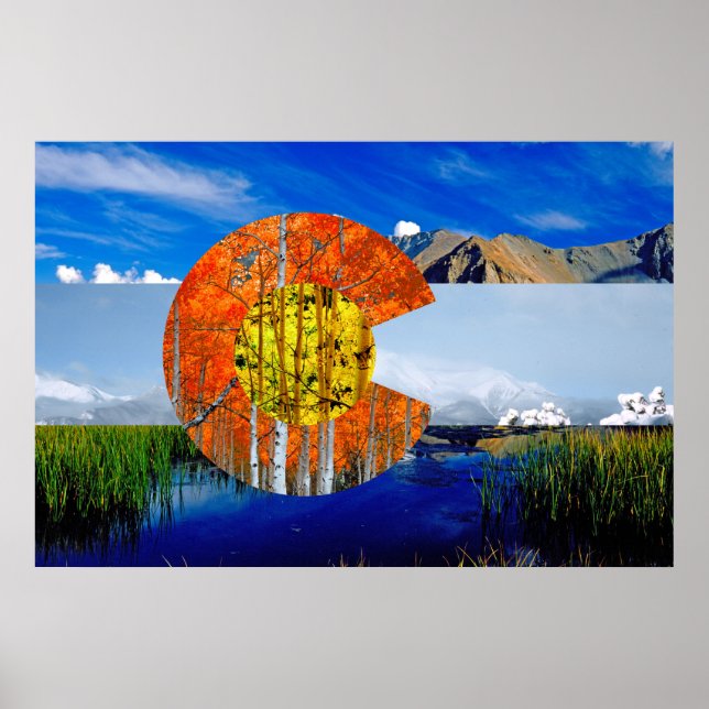 Póster Poster de Bandera de Colorado (Frente)