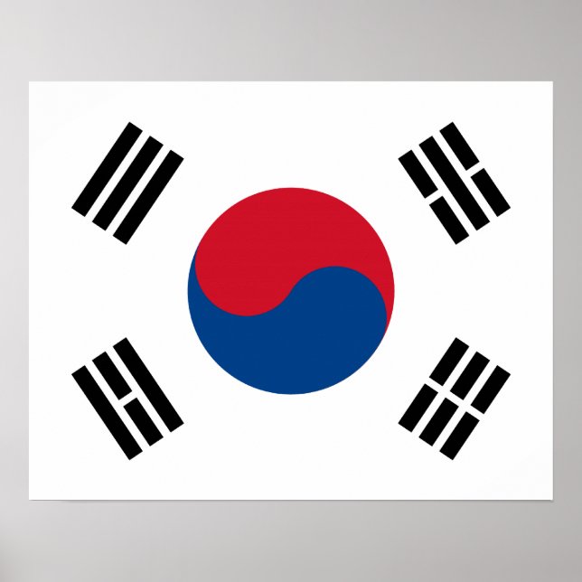 Póster Poster de bandera de Corea del Sur (Frente)