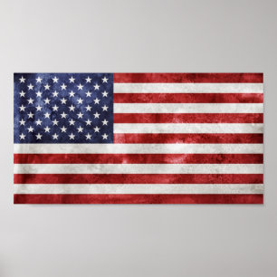 Póster Poster de Bandera de Estados Unidos