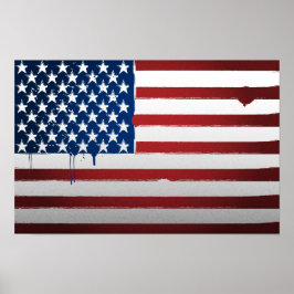 Póster Poster de Bandera de Estados Unidos Urbano