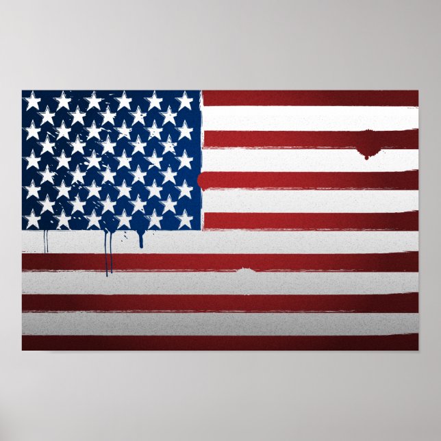 Póster Poster de Bandera de Estados Unidos Urbano (Frente)