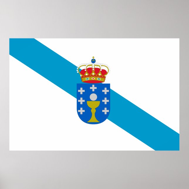 Póster Poster de bandera de Galicia (Frente)