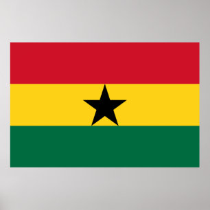 Póster Poster de bandera de Ghana