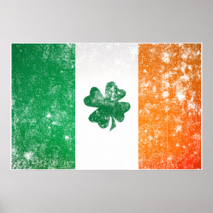Póster Poster de bandera de Irlanda