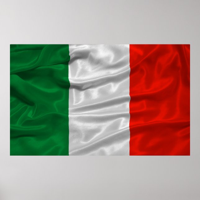 Póster Poster de bandera de Italia (Frente)
