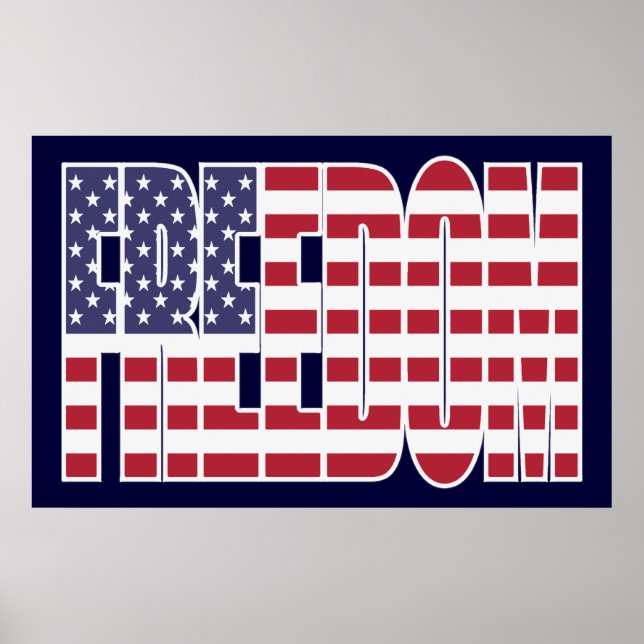 Póster Poster de bandera de la libertad de Estados Unidos (Frente)