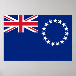 Póster Poster de bandera de las Islas Cook