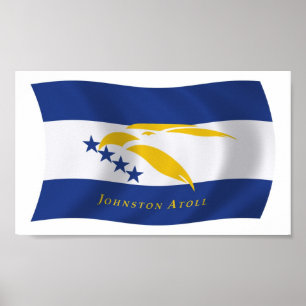Póster Poster de bandera del atolón de Johnston