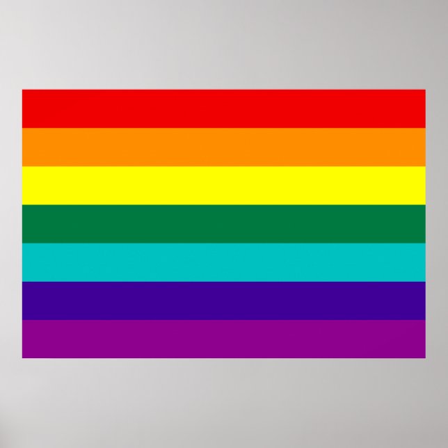 Póster poster de bandera del orgullo gay arcoiris 7 franj (Frente)