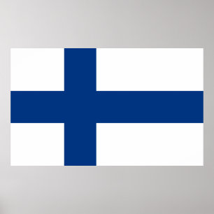 Póster Poster de Bandera Finlandesa (Finlandia)