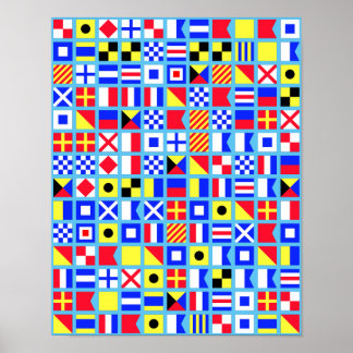 Póster Poster de bandera náutica