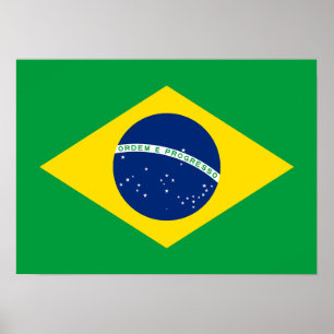 Póster Poster de Bandera Patriótica de Brasil