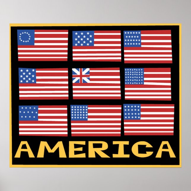Póster Poster de Banderas de Estados Unidos (Frente)