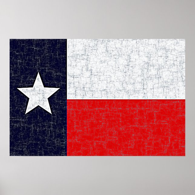 PÓSTER POSTER DE BANDERAS ESTATALES DE TEXAS (Frente)