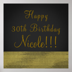 Póster Poster de banner de Matte Gold Modern Glam Sequin