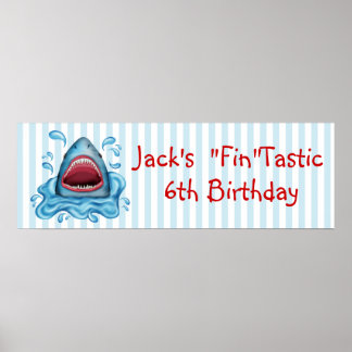 Póster Poster de banner de tiburón