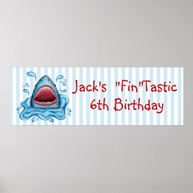 Póster Poster de banner de tiburón (Frente)