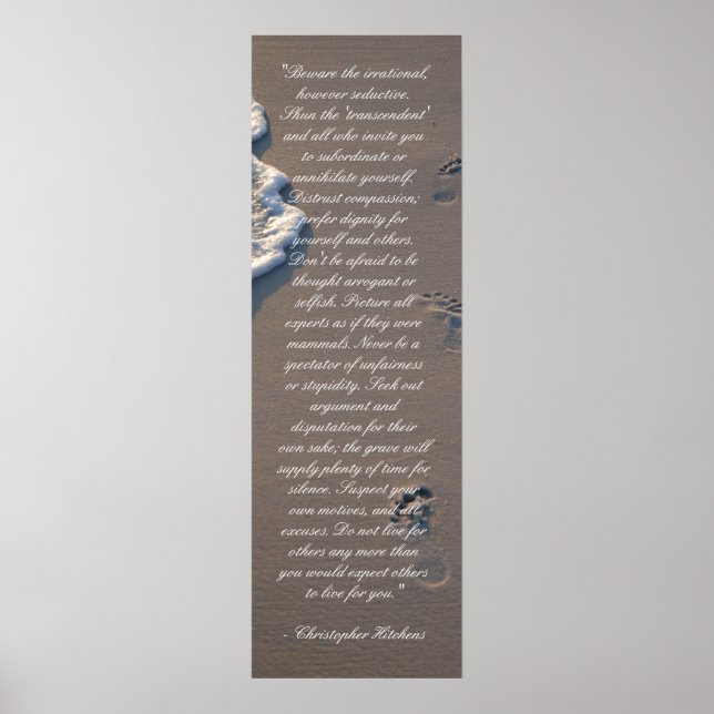 Póster Poster de baño inspirador Christopher Hitchens (Frente)