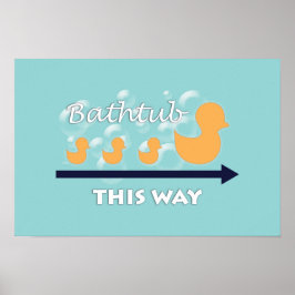 Póster Poster de Baño Wall Art "Ducks in a row"