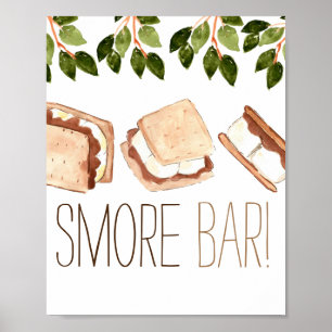 Póster Poster de bar de cumpleaños Smore camping
