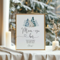 Poster de bar de oso polar minimalista mamá-osa